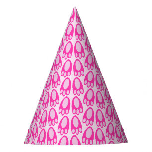 Cute Pink Baby Girl Bunny Feet Easter Patterned Party Hat
