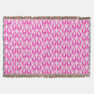 Cute Pink Baby Girl Bunny Feet Easter Patterned Throw Blanket