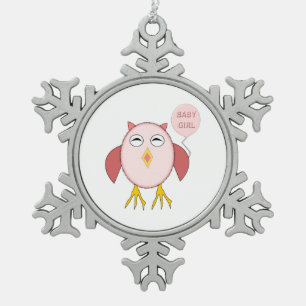 Cute Pink Baby Girl Owl Ornament