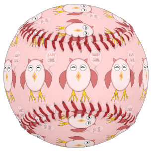 Cute Pink Baby Girl Owl Softball