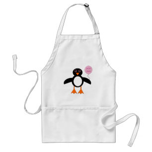 Cute Pink Baby Girl Penguin Cooking Apron