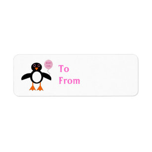 Cute Pink Baby Girl Penguin Custom Present Tags