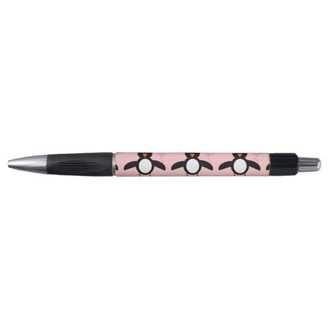 Cute Pink Baby Girl Penguin Pen (Front)
