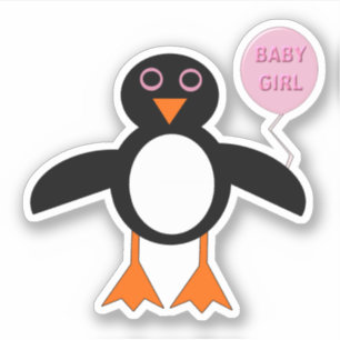 Cute Pink Baby Girl Penguin Shaped