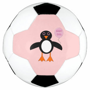 Cute Pink Baby Girl Penguin Soccer Ball