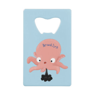 Cute pink baby octopus cartoon humour