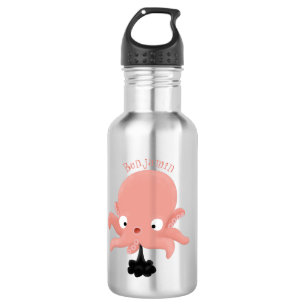 Cute pink baby octopus cartoon humour 532 ml water bottle