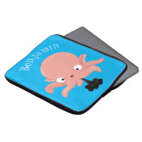 Cute pink baby octopus cartoon humour