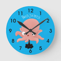 Cute pink baby octopus cartoon humour