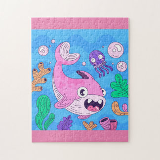 Cute Pink Baby Shark Jigsaw Puzzle