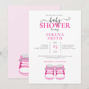 Cute PINK Baby Shoes BABY SHOWER Invitation