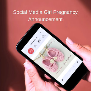 Cute Pink Baby Shoes Social Media Girl Pregnancy Announcement