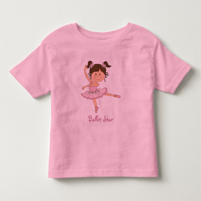 Cute Pink Ballerina 1 Ballet Star Toddler T-Shirt (Front)