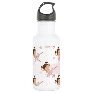 Cute Pink Ballerina 1 Pattern Hearts and Stars 532 Ml Water Bottle