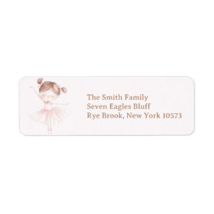 Cute Pink Ballerina Return Address Label