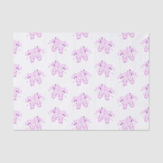 Cute Pink Ballerina Shoes Ballet Tissue Paper (Front)