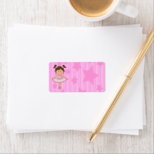 Cute Pink Ballet Girl On Stars and stripe Label