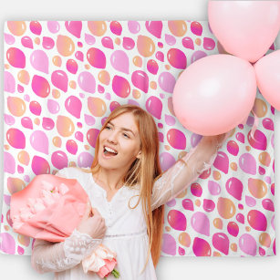 Cute Pink Balloon Pattern Baby Shower Backdrop Tapestry
