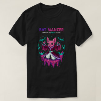 Cute Pink Bat Mancer Wizard Summoning Spooky Bats T-Shirt