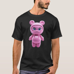 Cute pink bear astronaut glossy figurine T-Shirt