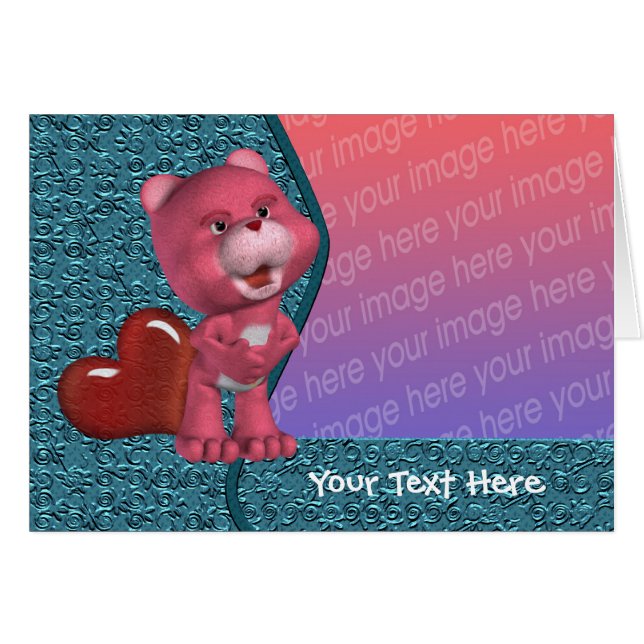Cute Pink Bear Photo (Front Horizontal)