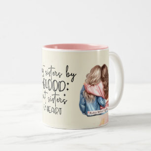Cute Pink Best Friend Quote Two-Tone Coffee Mug