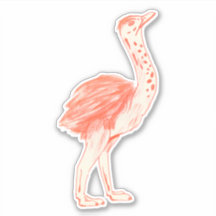Cute Pink Bird Artistic Baby Ostrich