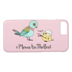 Cute Pink Bird Cartoon Best Mum Ever Mother's Day iPhone 8/7 Case