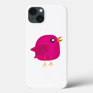 Cute Pink Birdy Illustration iPhone 13 Case
