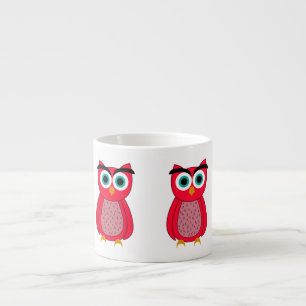 Cute Pink Birdy Illustration Espresso Cup