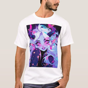 Cute Pink, Black, and White Koakuma Little Devil T-Shirt