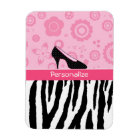 Cute Pink Black Shoes Trendy Zebra Print With Name