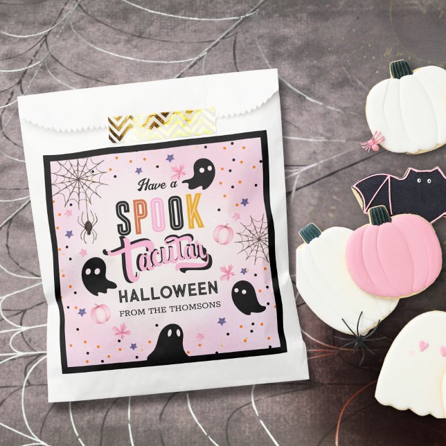Cute Pink Black Sweet Spooky Halloween Ghost  Favour Bag (Creator Uploaded)