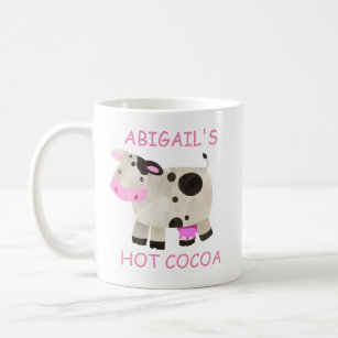 Cute Pink Black White Cow Hot Cocoa Coffee Mug