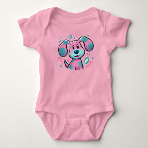 Cute Pink Blue Dog baby Bodysuit
