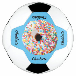 Cute Pink Blue Donut Personalized Modern Soccer Ball