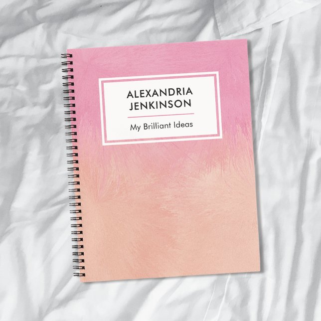 Cute Pink Blush Peach Stylish Dreamy Abstract Chic Notebook (Creator Uploaded)