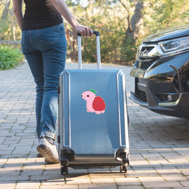 Cute pink blushing strawberry turtle Classic T-Shi (Suitcase Insitu)