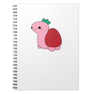 Cute pink blushing strawberry turtle Classic T-Shi Notebook