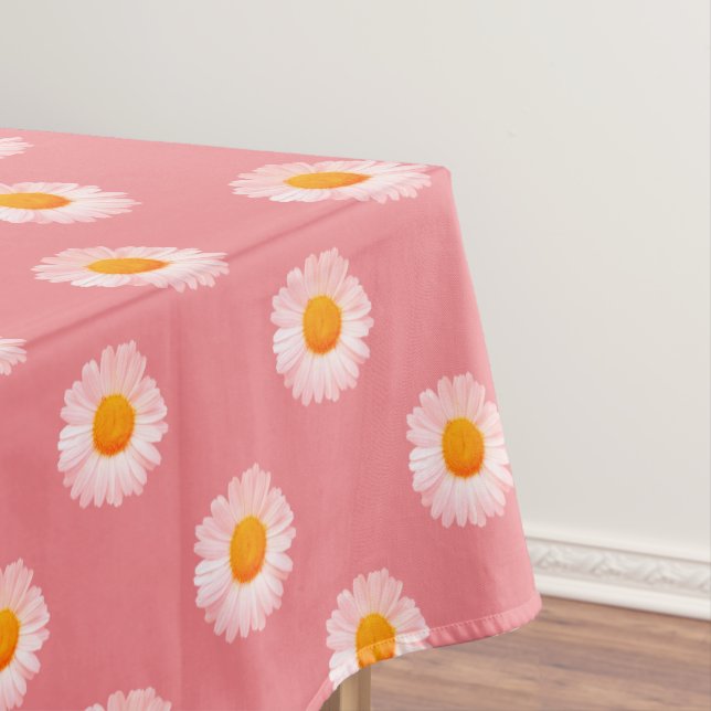 Cute Pink Boho Daisy  Tablecloth (In Situ)