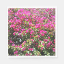 Cute Pink Bougainvillea Bush Print Paper Napkins