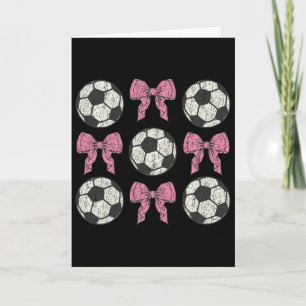 Cute Pink Bow Coquette Ll Soccer Girls Aesthetic P Card