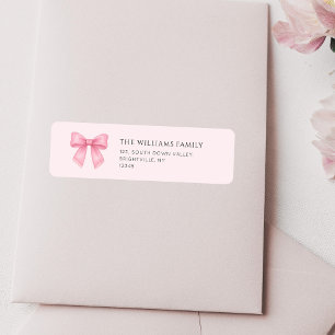 Cute Pink Bow Coquette return address  Label