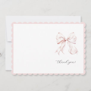 Cute Pink Bow Girl Thank You Card