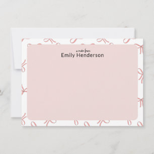Cute Pink Bow Girly Coquette Bow Frame  Card