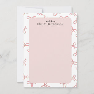 Cute Pink Bow Girly Coquette Frame  Card