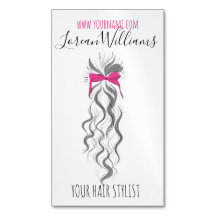 Cute Pink Bow Grey and White Braider Hair Styling 