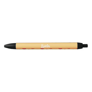 Cute pink bow knot pattern black ink pen