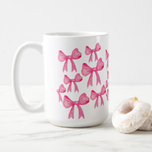Cute Pink Bow Mug Coquette Aesthetic Girly Mug