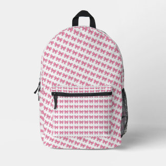 Cute Pink Bow Ribbon Design – Girly Kawaii Bow Printed Backpack